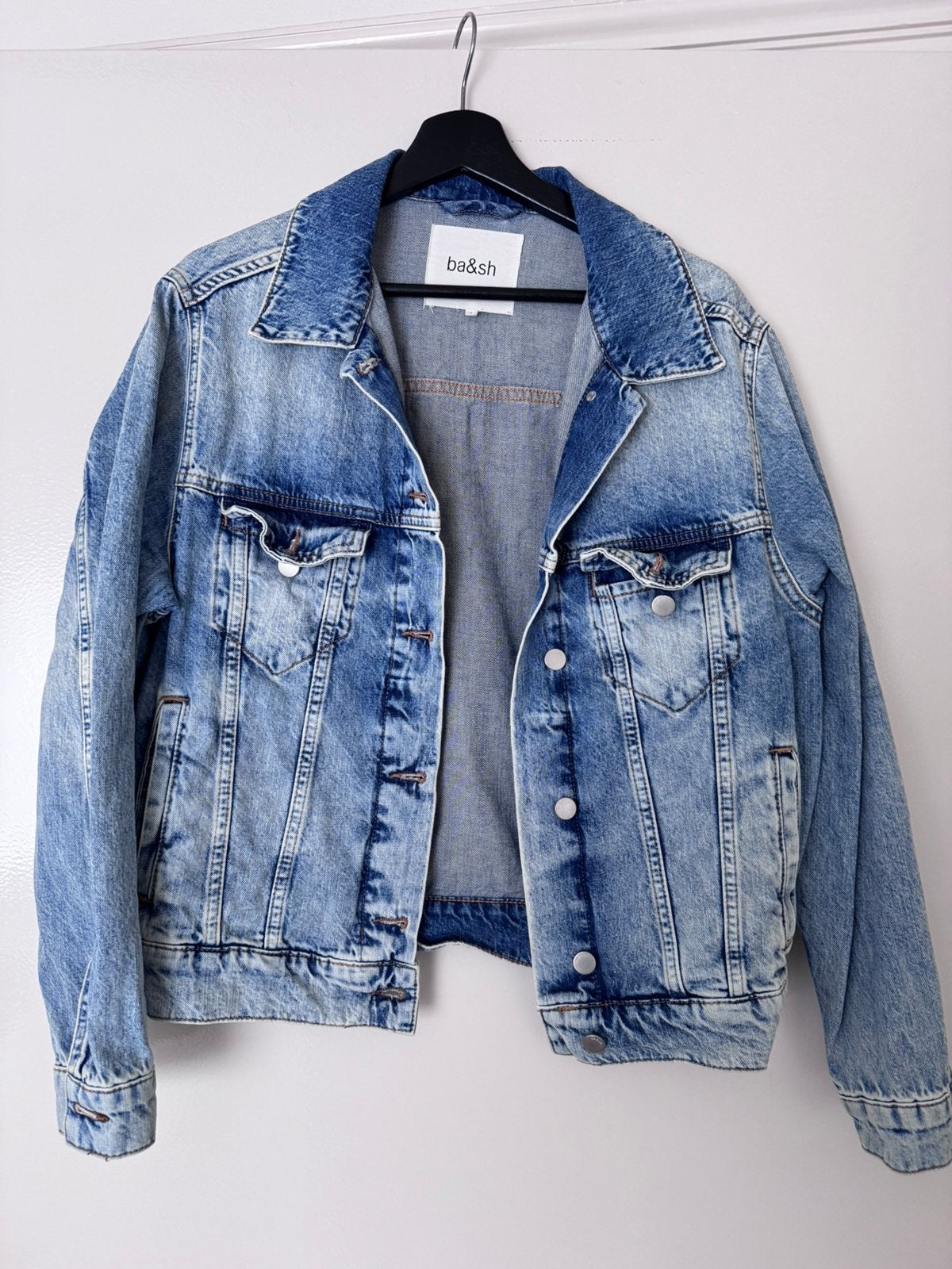 Ba&sh spijkerjack maat 2, Ophalen of Verzenden, Zo goed als nieuw, Maat 38/40 (M), Blauw