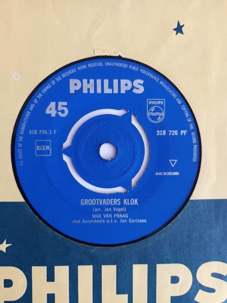 Max Van Praag - Grootvaders Klok  (Philips 318 726), Originele persing, 7 inch, Ophalen of Verzenden, Zo goed als nieuw