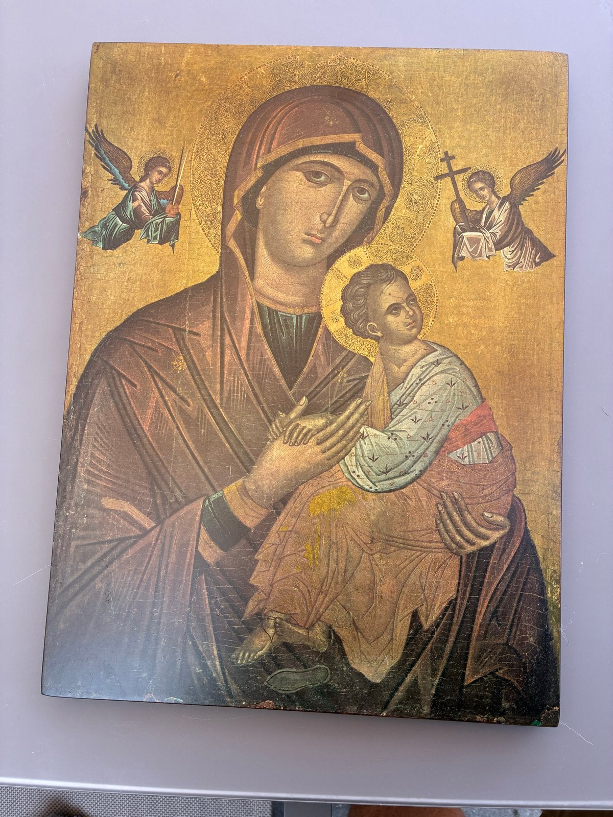 Icoon Moeder Gods van de Immerdurende Bijstand , Kreta, Antiek en Kunst, Verzenden
