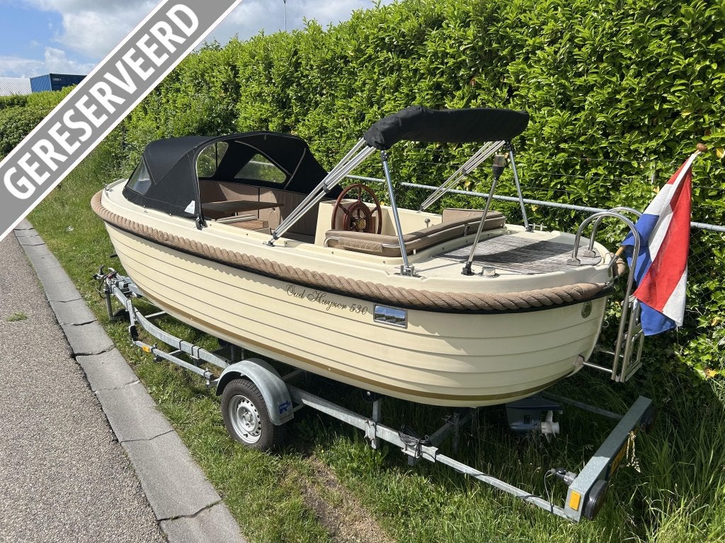 Oud Huijzer 530 sloep |25 pk Yamaha verkocht, Watersport en Boten, Sloepen, Gebruikt, Overige typen, Oud Huijzer, Afdekzeil, Anker