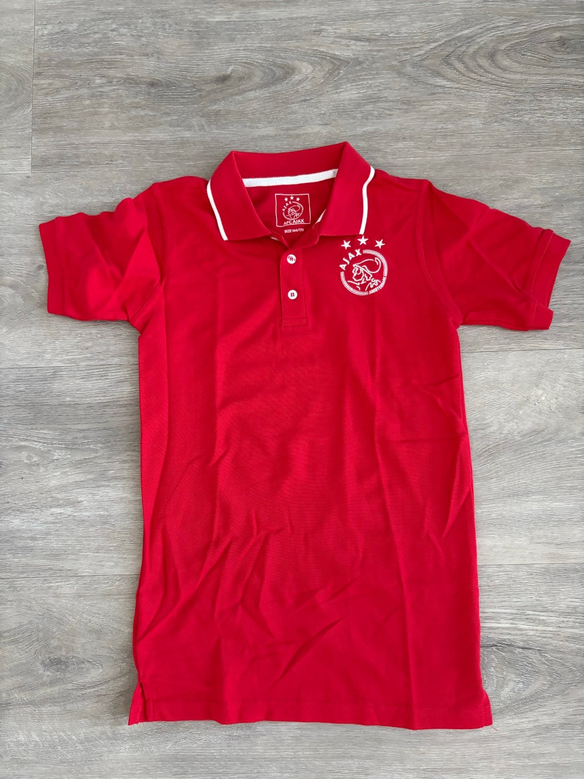 Ajax Polo Shirt Rood Maat 164-170, Ophalen of Verzenden, Gebruikt, Jongen of Meisje, Shirt of Longsleeve