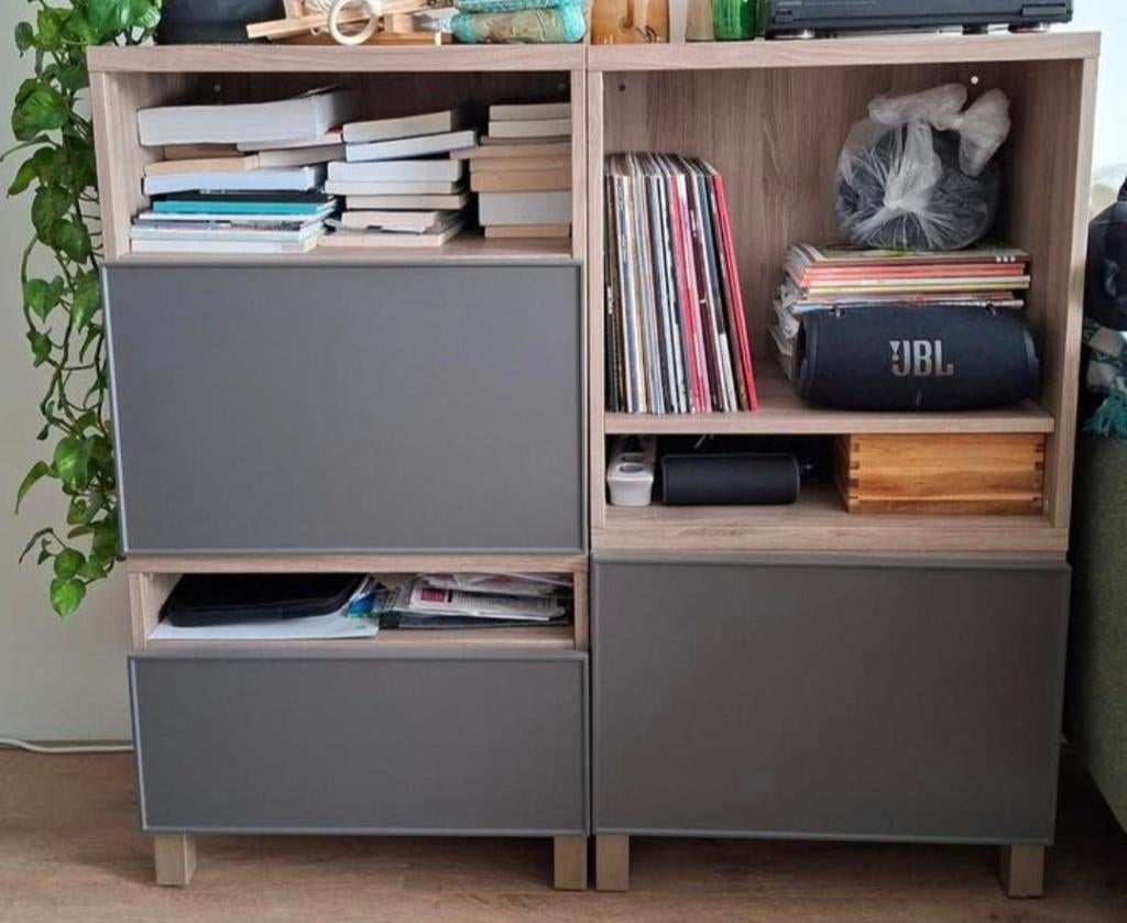 GRATIS Ikea Besta Grundsviken deurtjes / fronten grijs, Ophalen, Zo goed als nieuw