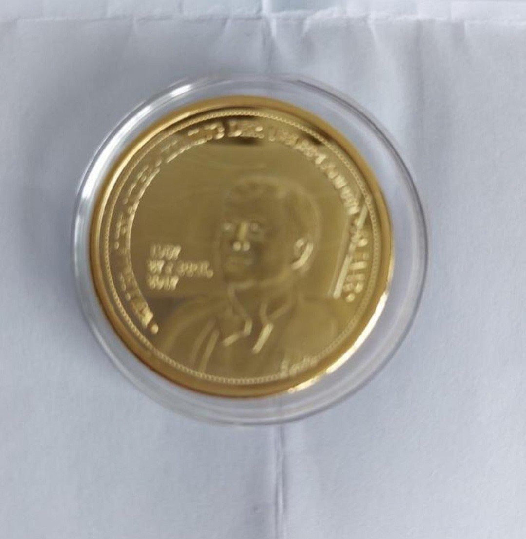 Goud vergulde munt Koning Willem-Alexander 50 jaar, Koningin Beatrix, Losse munt, Goud, Overige waardes