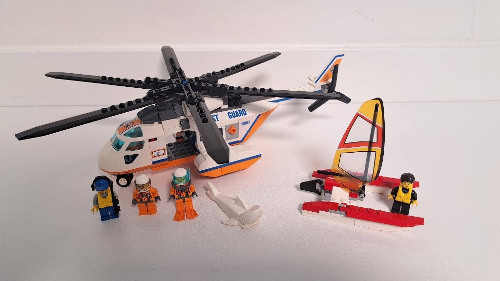 Lego City Coast Guard Helikopter en Windsurfset (60013), Lego, Ophalen of Verzenden, Complete set, Compleet