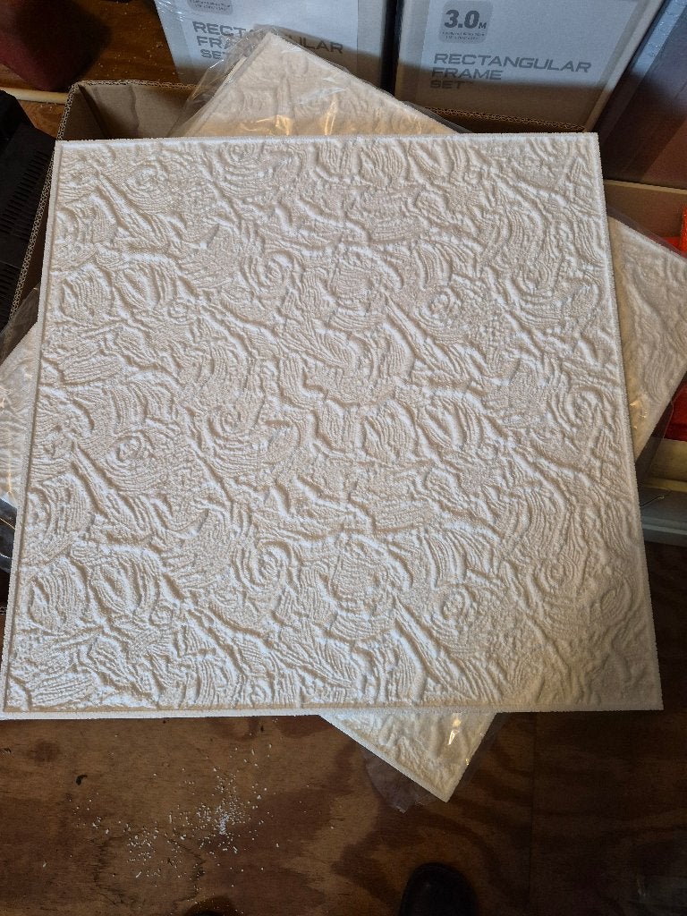 7 stuks Tempex plafond / wandplaten 50 x 50 cm, Nieuw, Wit, 50 cm, 50 cm