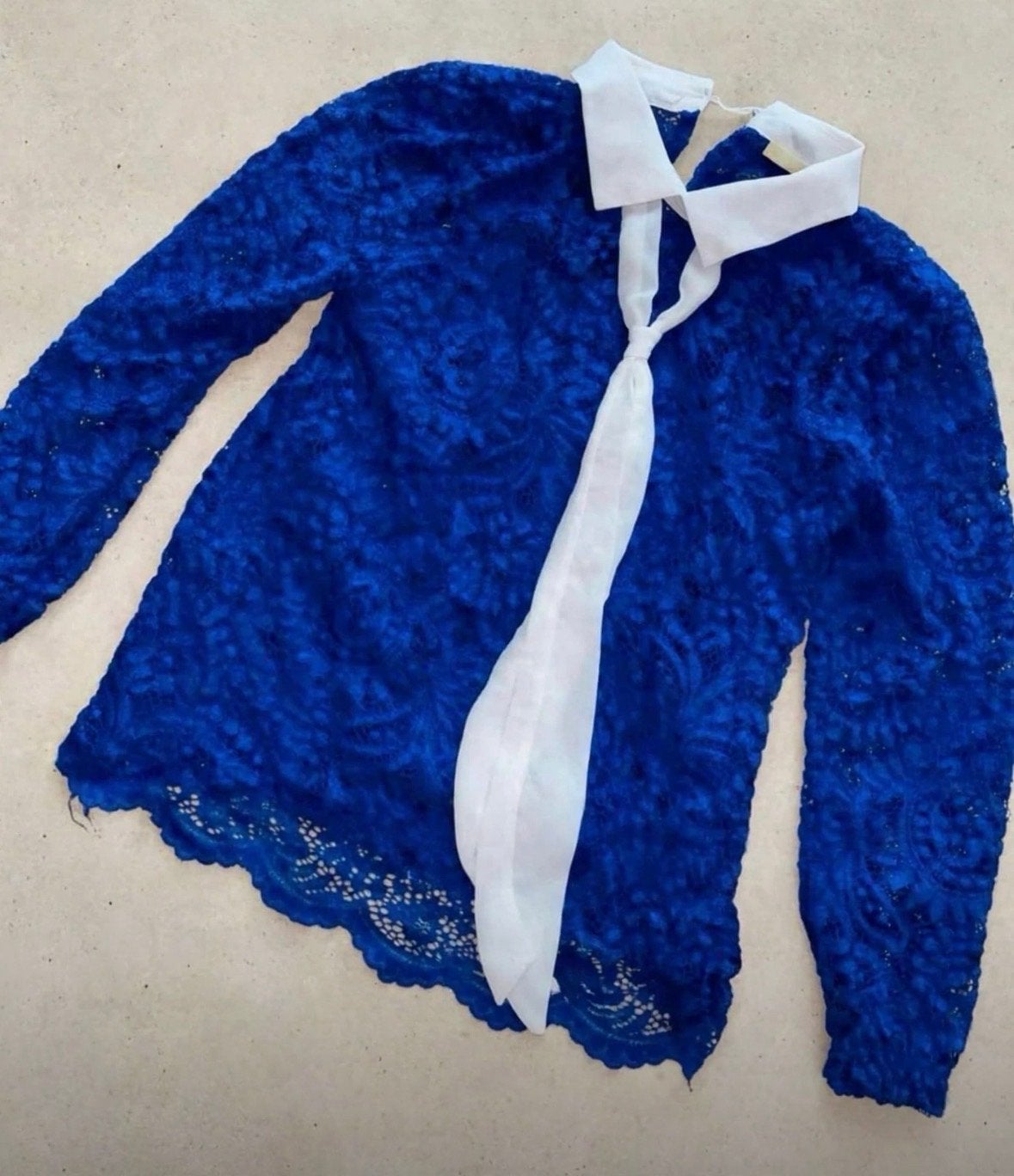 Terra di Siena Blauwe Kanten Blouse Maat S, Kleding | Dames, Ophalen of Verzenden, Maat 36 (S), Blauw