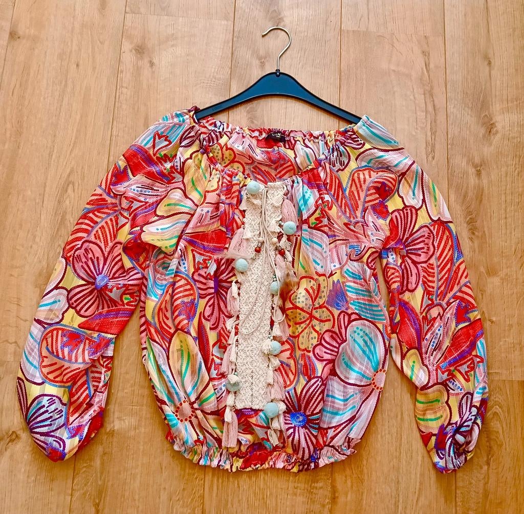 Gebloemde en kleurrijke boho blouse! (NIEUW!), Maat 38/40 (M), Overige kleuren, Paris, Nieuw