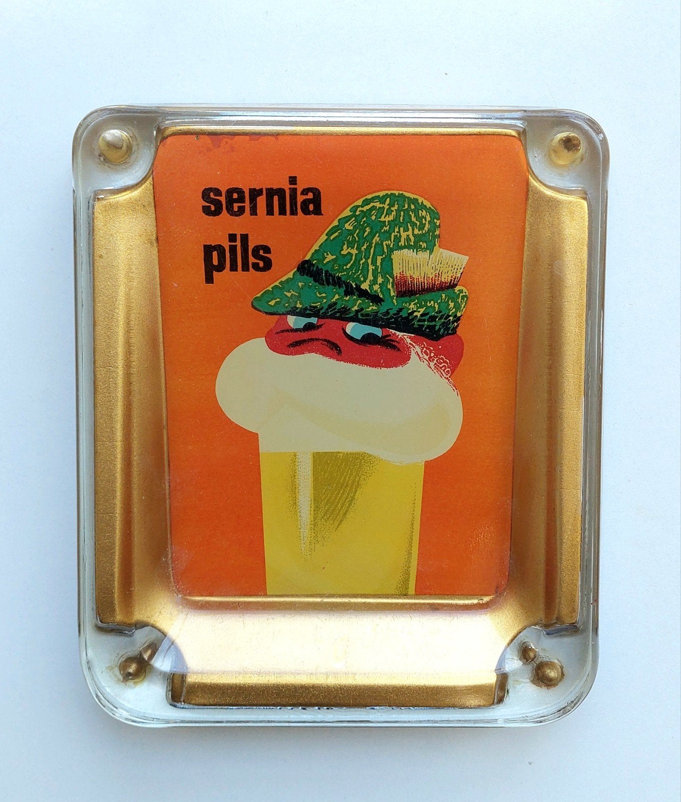 Oude Betaalschaal Sernia Pils Bier Reclame Ramasse Monnaie, Ophalen of Verzenden, Gebruikt, Reclamebord