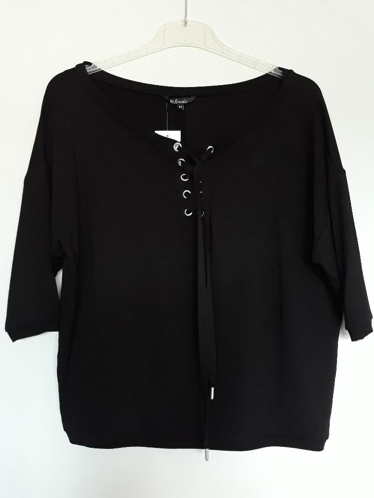 Leuk T-shirt van MS mode maat M, Zwart, Maat 42/44 (L), Nieuw, Ophalen of Verzenden