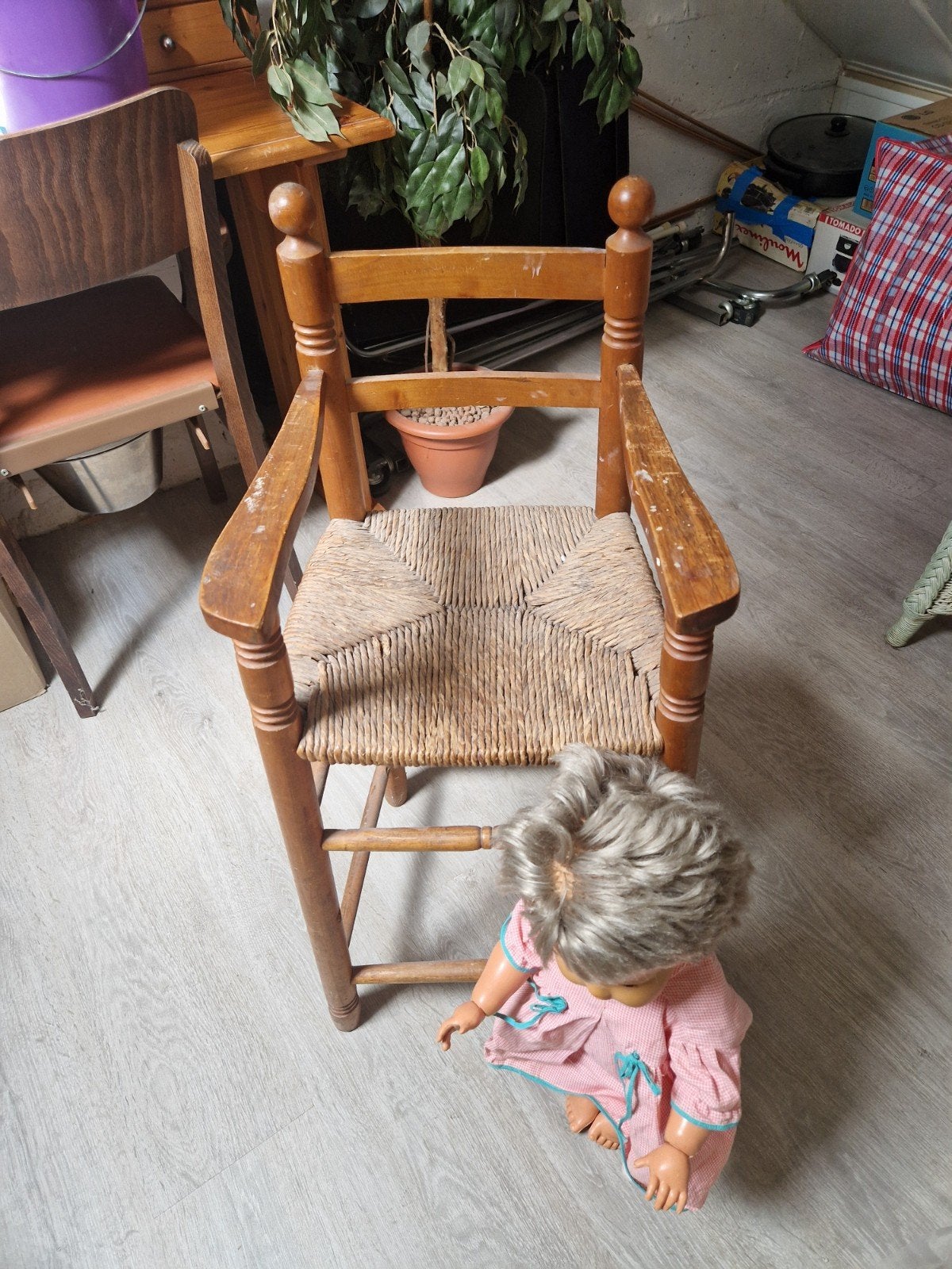 Vintage Wildebras Babypop met Roze Jurk, Ophalen, Gebruikt, Babypop