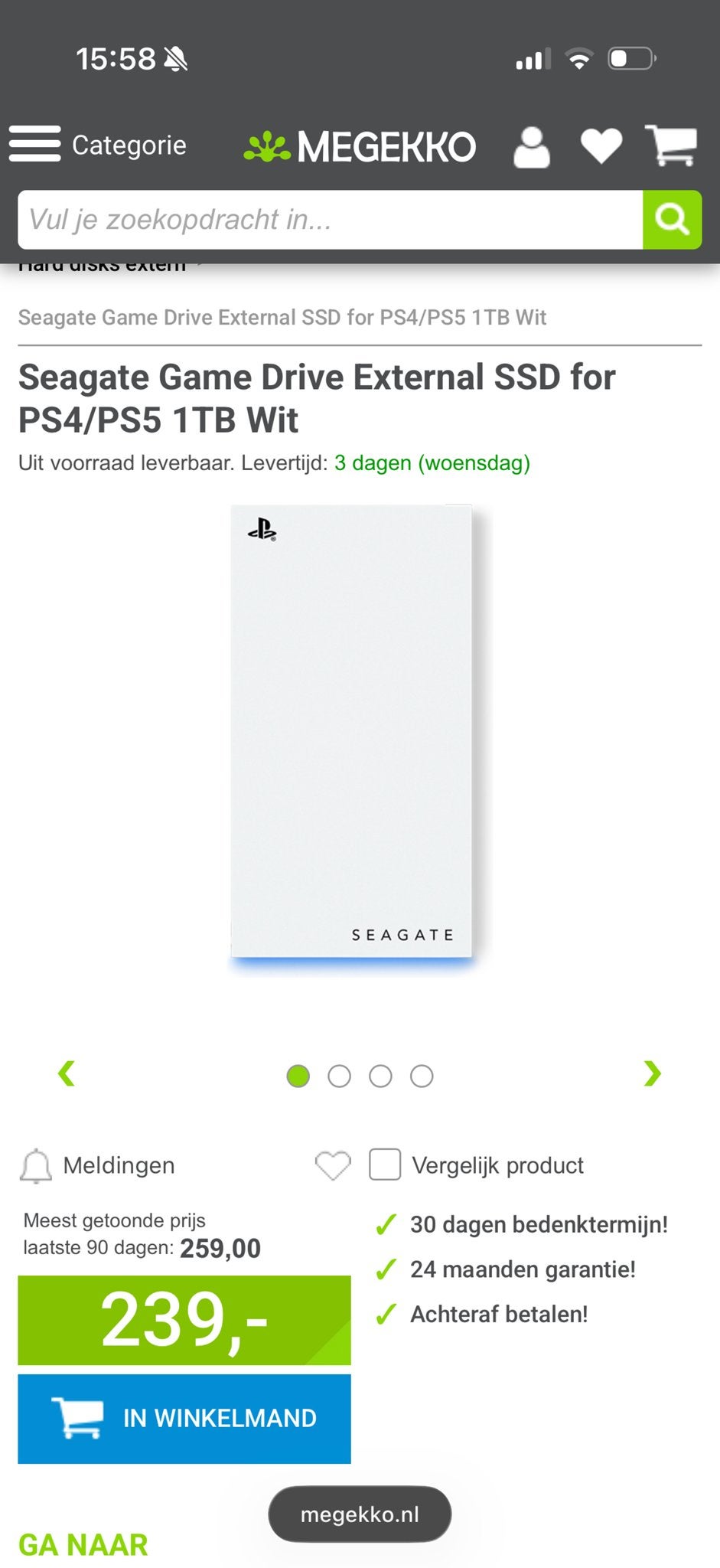 Seagate 1TB Externe SSD voor PS4/PS5 - Zo goed als nieuw, Ophalen of Verzenden, Zo goed als nieuw