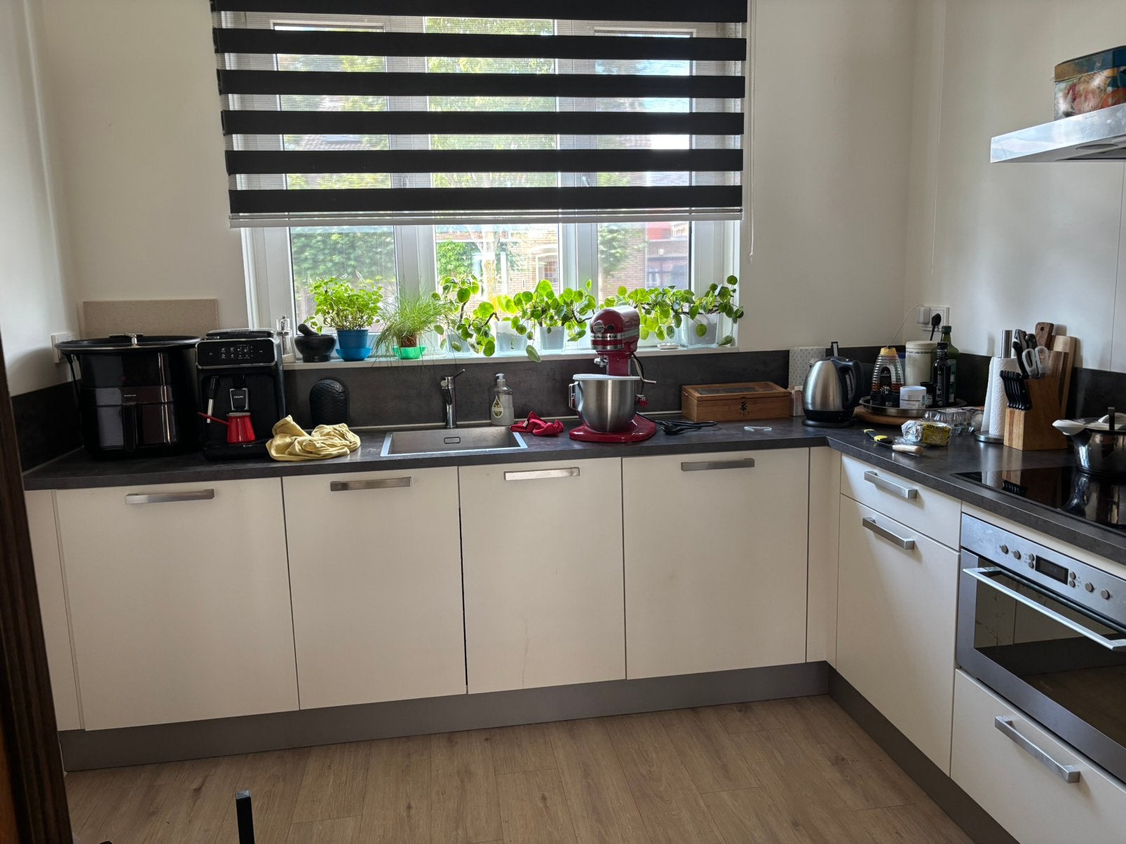Keuken te koop, Huis en Inrichting, Ophalen, Gebruikt, Wit, Hoekkeuken