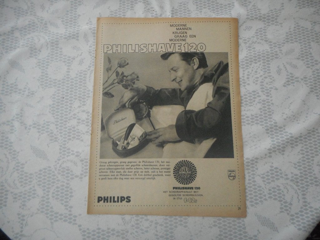 Adv. Philips. Philishave 120. 1961., Verzamelen, Ophalen of Verzenden, Gebruikt, Overige typen