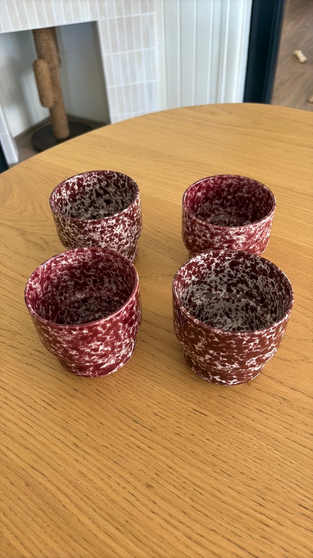4 x Hema kopje spikkels rood, Ophalen, Zo goed als nieuw