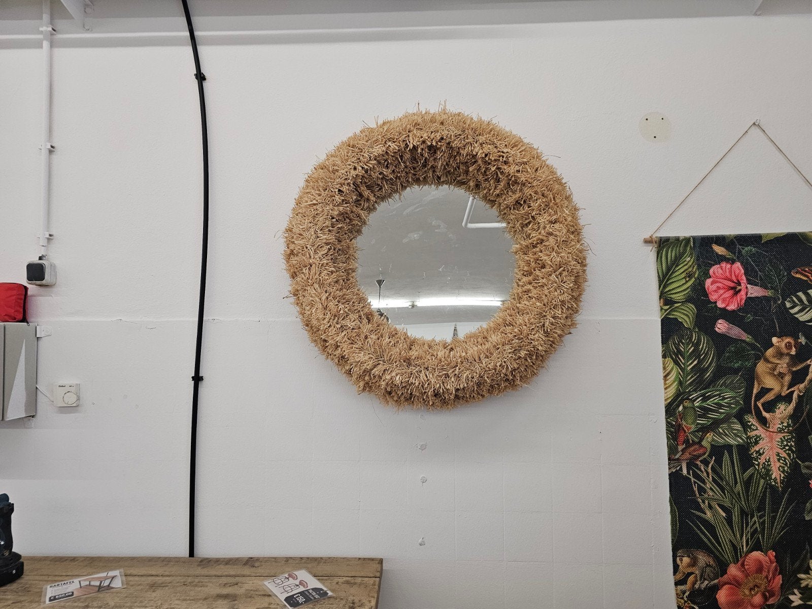 Spiegel Boho/ibiza stijl - raffia - 50cm/120cm, Huis en Inrichting, Woonaccessoires | Spiegels, Zo goed als nieuw, Info@homefriesland.nl