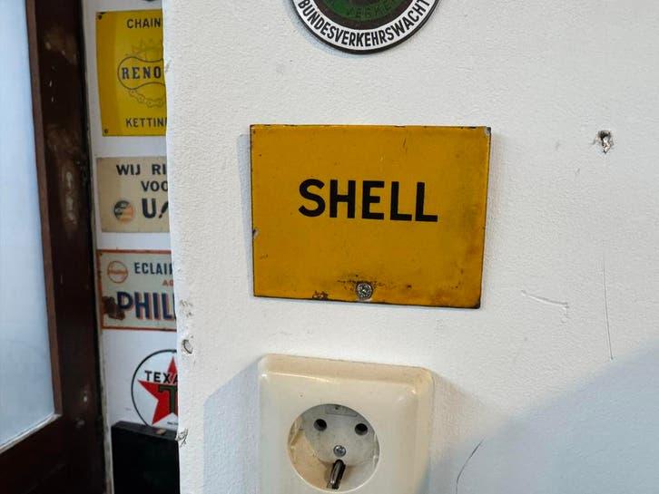 Vintage Shell Emaille Reclame Bordje, Ophalen of Verzenden