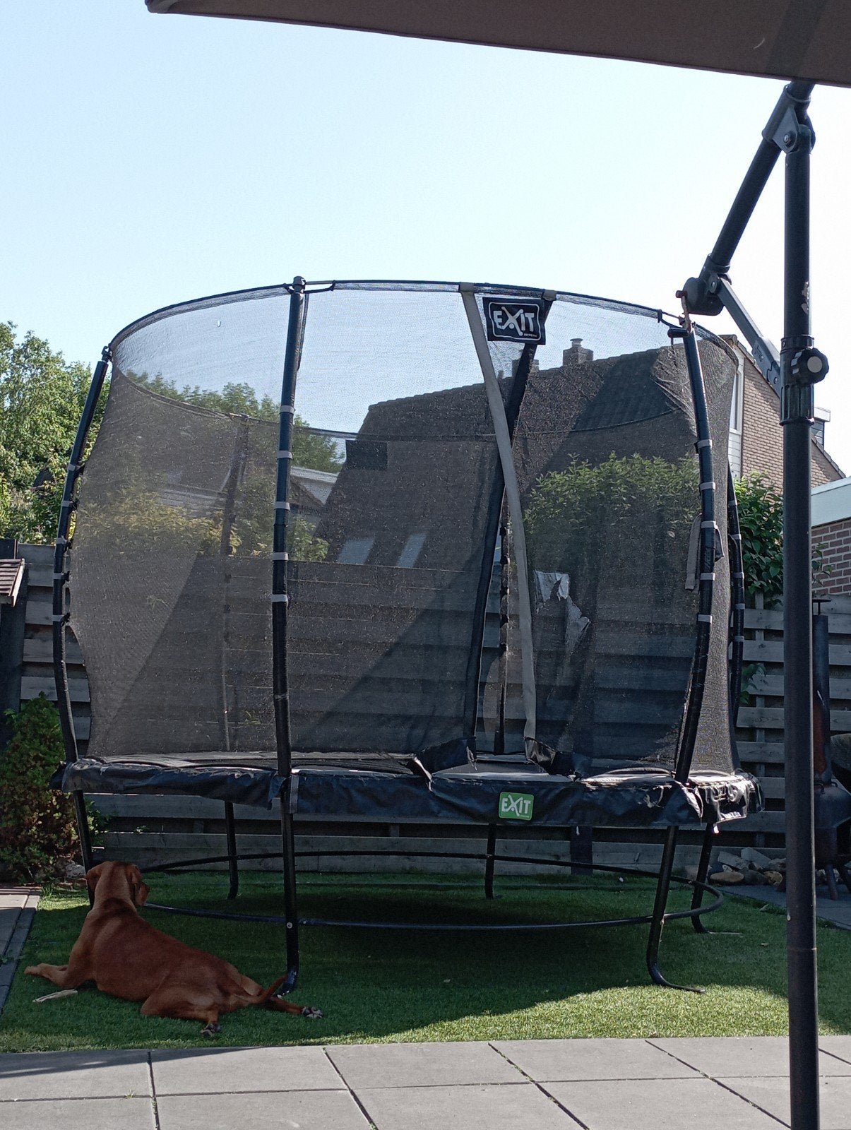 Grote EXIT trampoline met veiligheidsnet, Ophalen, Gebruikt