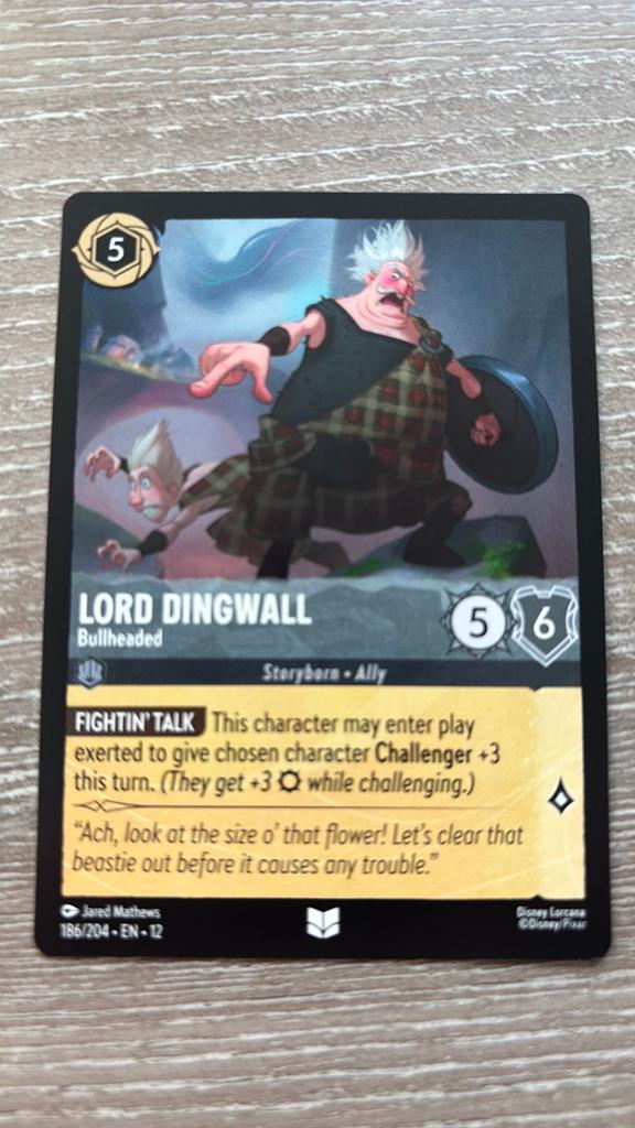 Disney Lorcana Lord Dingwall bulheaded 186-204 12WIL nonfoil, Ophalen of Verzenden, Zo goed als nieuw, Losse kaart