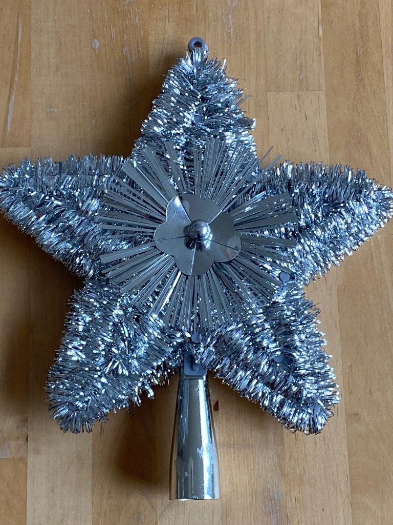 Vintage Kerst Zilver ster Piek, Ophalen of Verzenden, Zo goed als nieuw
