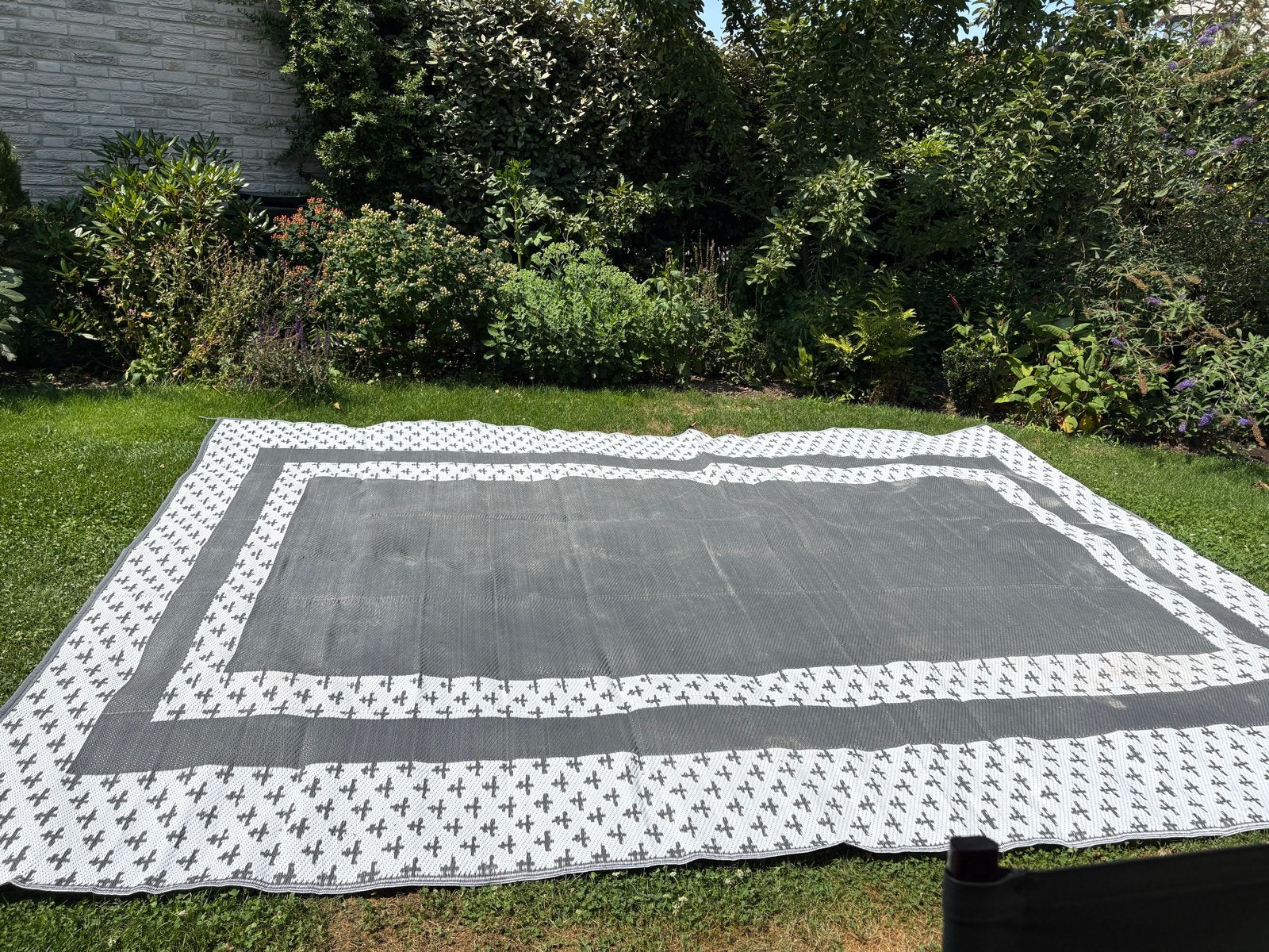 Buitenkleed Grijs Wit 2,70x3,70m, Ophalen, Gebruikt, 200 cm of meer, Grijs