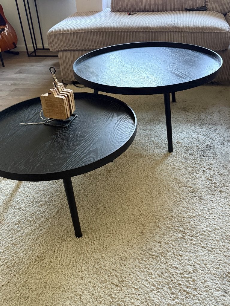 Woood salontafels XL en L, Ophalen, 50 tot 100 cm, Rond, 50 tot 100 cm
