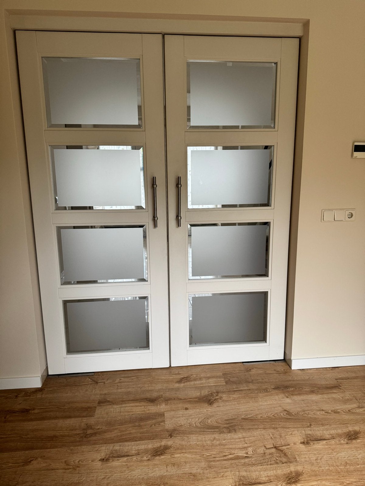 Dubbele draaideur met glas, 160 x 206 cm, compleet, Ophalen, 120 cm of meer, Binnendeur, Zo goed als nieuw
