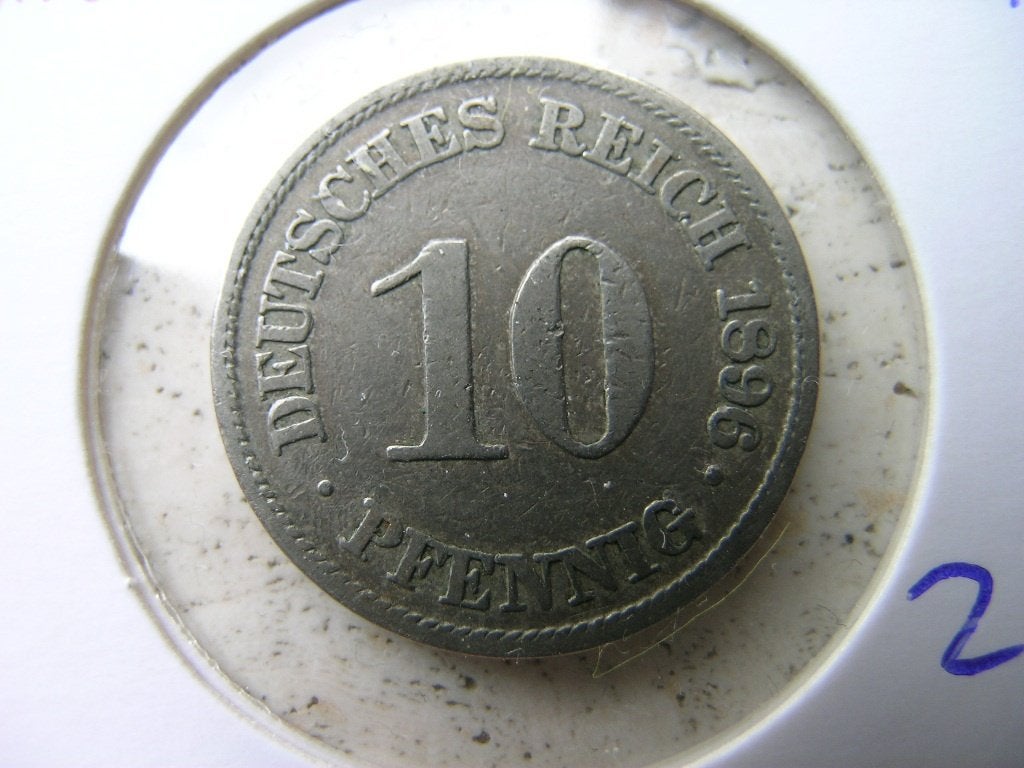 10 Pfennig 1896 A Duitsland (nr 2), Ophalen of Verzenden, Duitsland, Losse munt