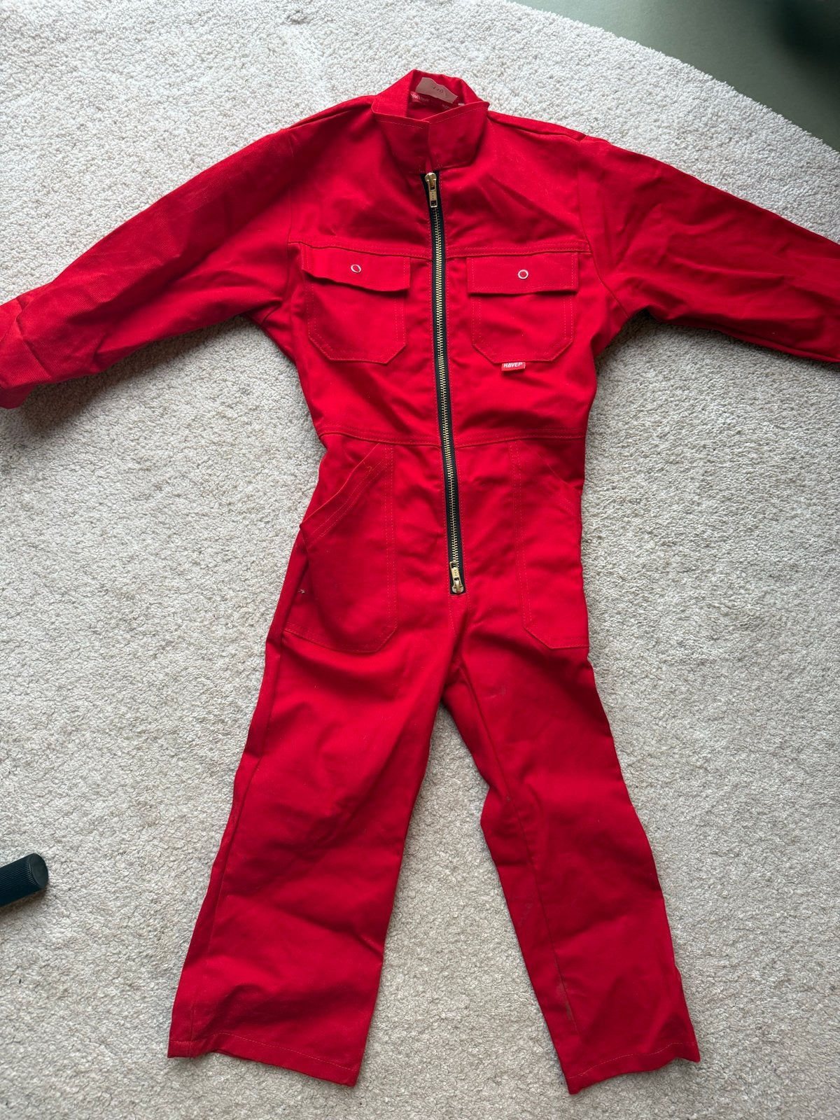 Rode Havep kinderoverall - Maat 110, Ophalen of Verzenden, Zo goed als nieuw, Jongen of Meisje, Overige typen
