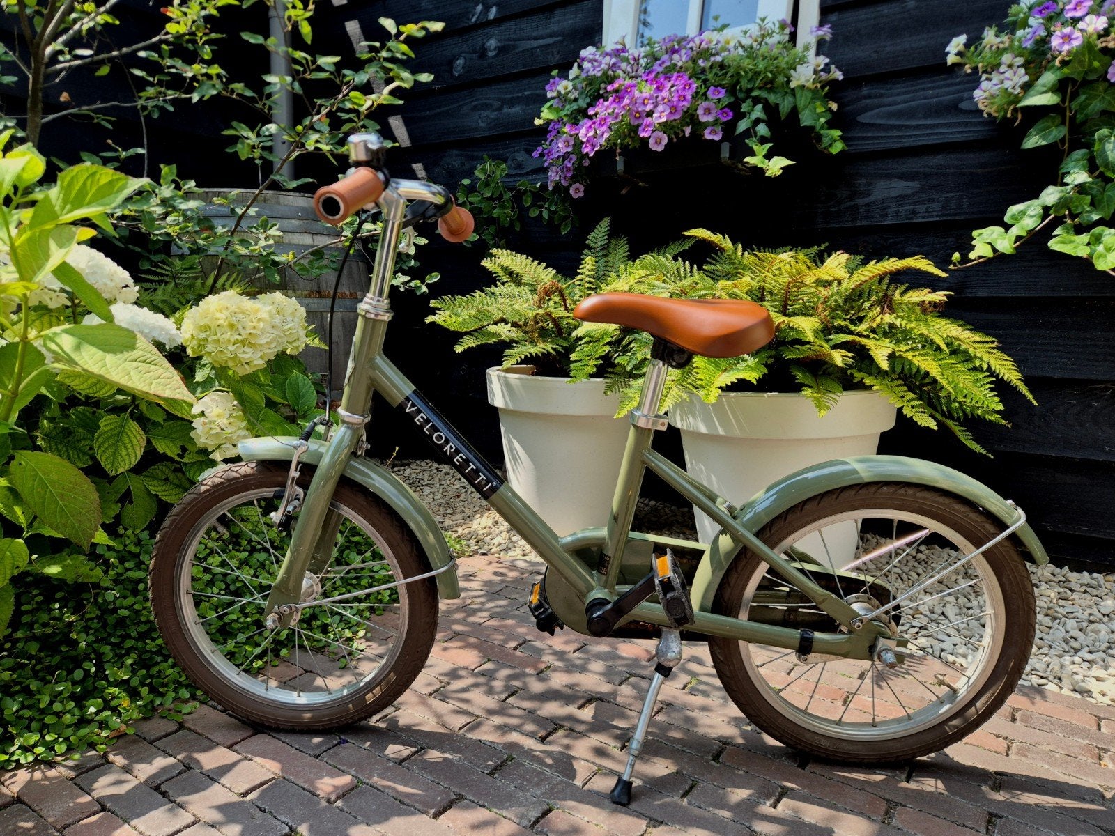 veloretti fiets groen 16 inch, Terugtraprem, Veloretti, Ophalen of Verzenden, 16 tot 20 inch
