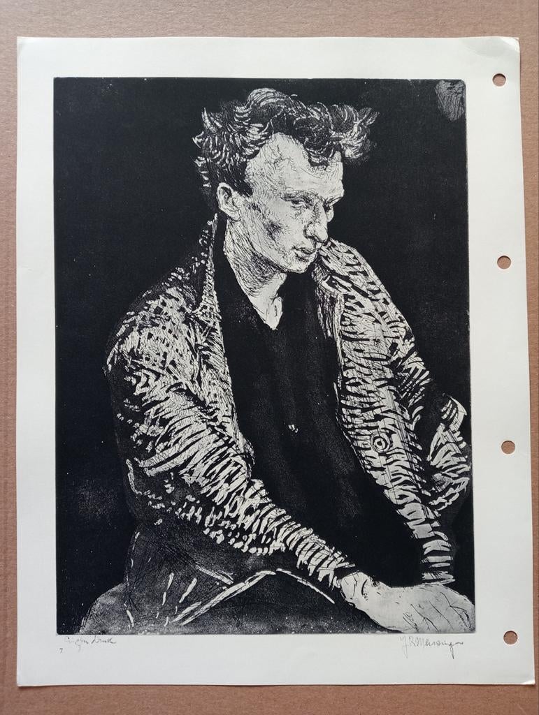 Jan Mensinga offset prent druk jaren 50-70, Ophalen of Verzenden