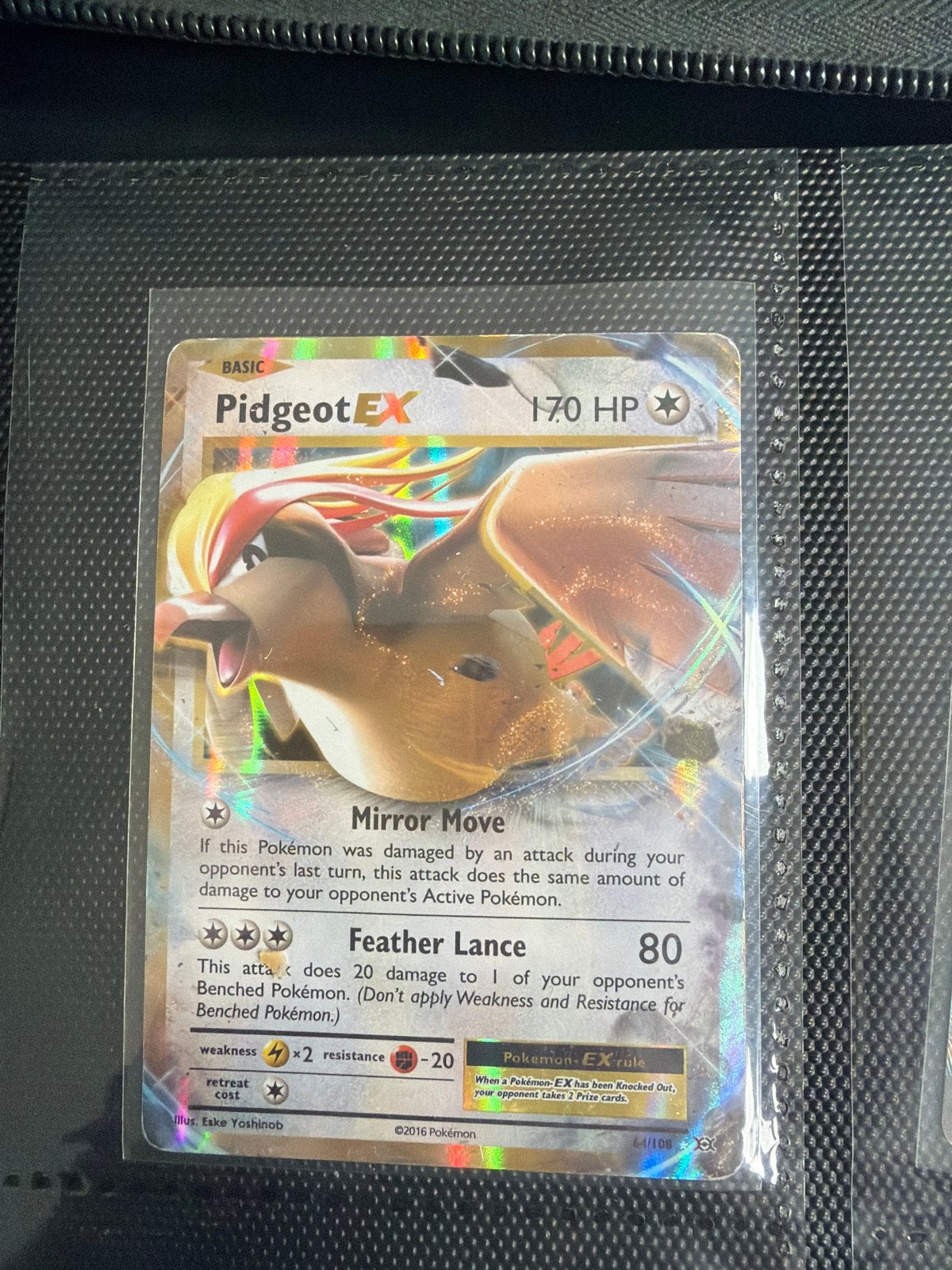 Pidgeot EX Pokémon kaart - Zo goed als nieuw, Ophalen of Verzenden, Zo goed als nieuw, Losse kaart, Foil