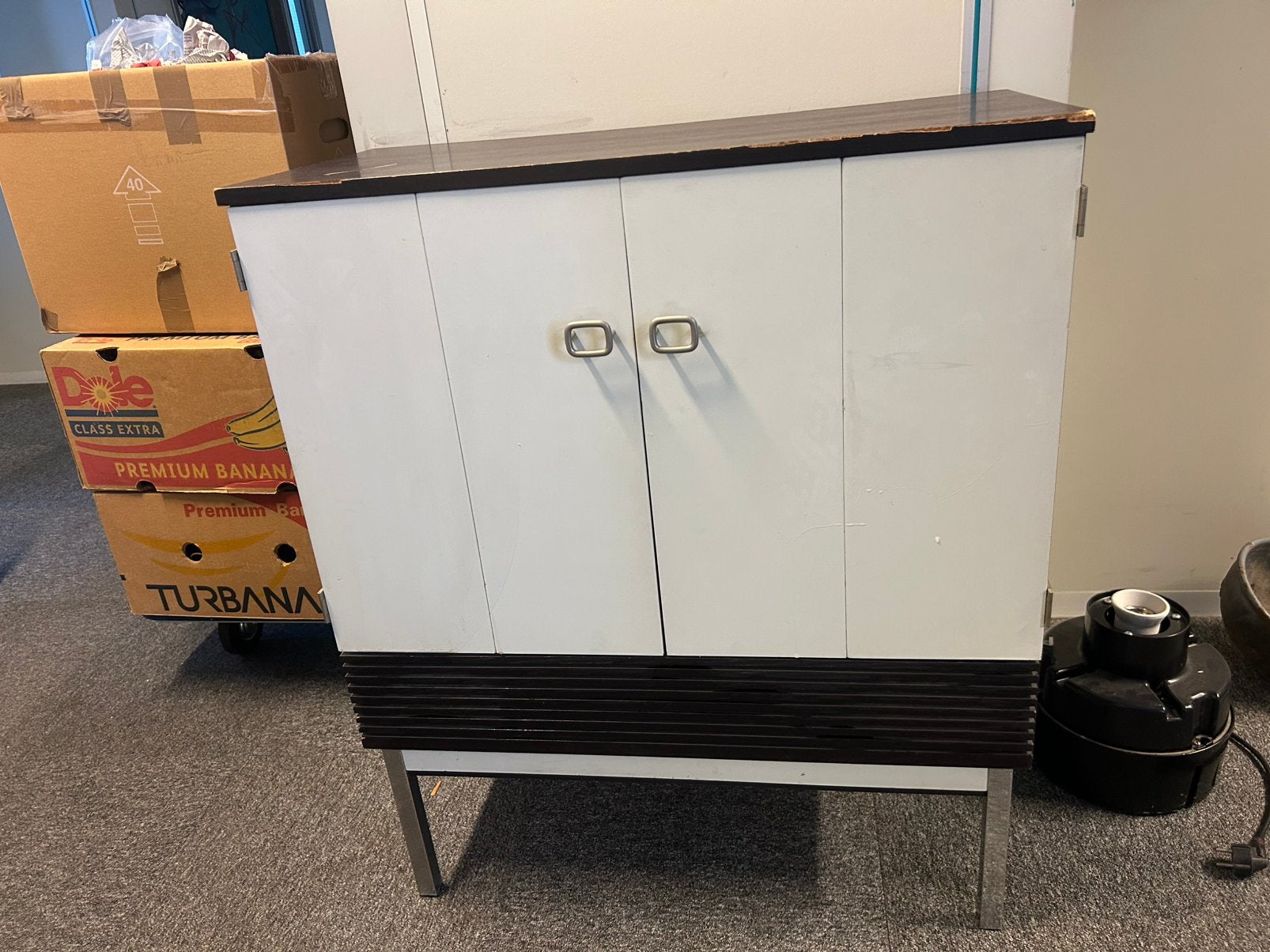 Vintage Mid-Century Audio Stereomeubel Kast Jaren 60/70, Ophalen, Gebruikt, 100 tot 150 cm, 100 tot 150 cm