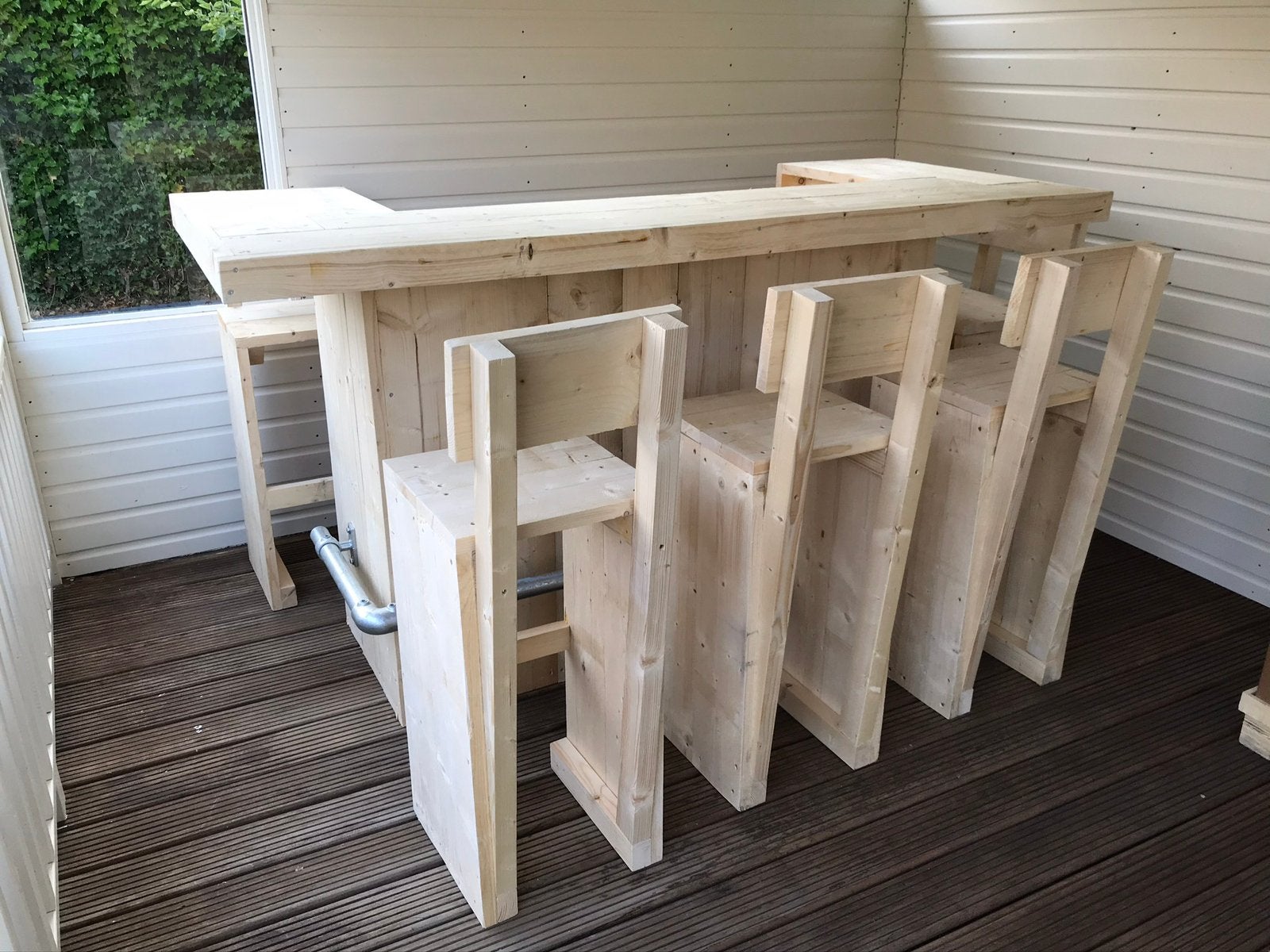 Steigerhout en douglashouten bar, Huis en Inrichting, Barren, Ophalen of Verzenden, Nieuw, Inclusief barstoelen
