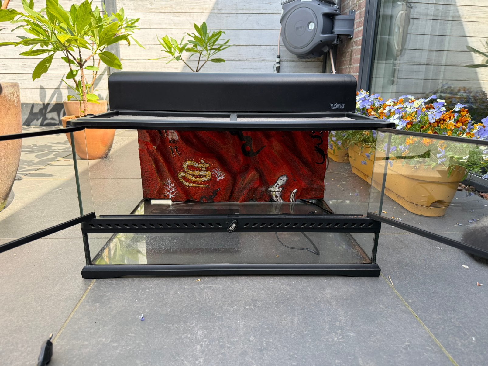 Exo terra 60x45x30 limited edition achtergond + vele extra’s, Ophalen, Zo goed als nieuw, Terrarium of Paludarium