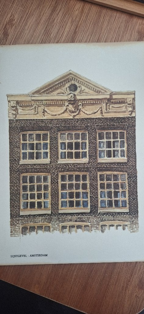 Gevel huis afbeeldingen, Ophalen, Oud hollands, Overige onderwerpen, Papier