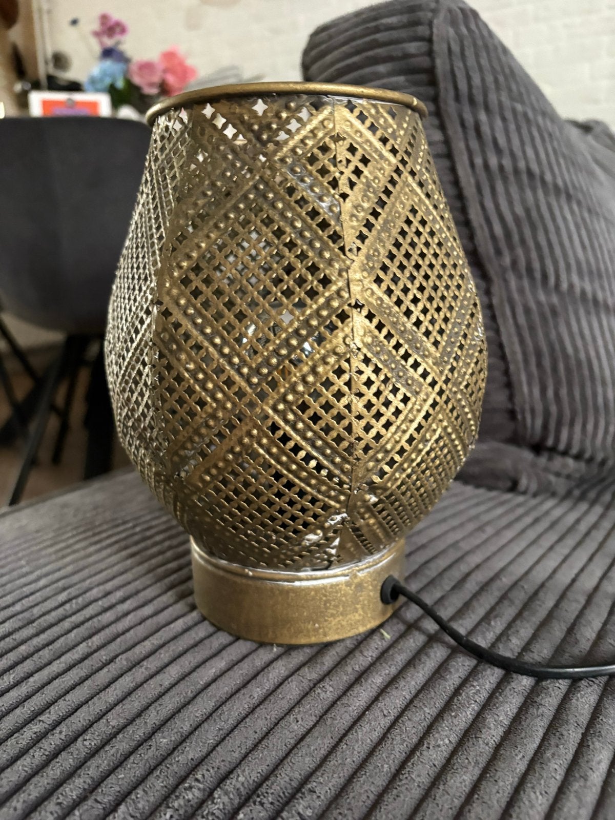 Brocante bronzen tafellampje, werkt perfect, incl. lampje, Ophalen, Gebruikt, Overige stijlen, Inclusief lichtbron