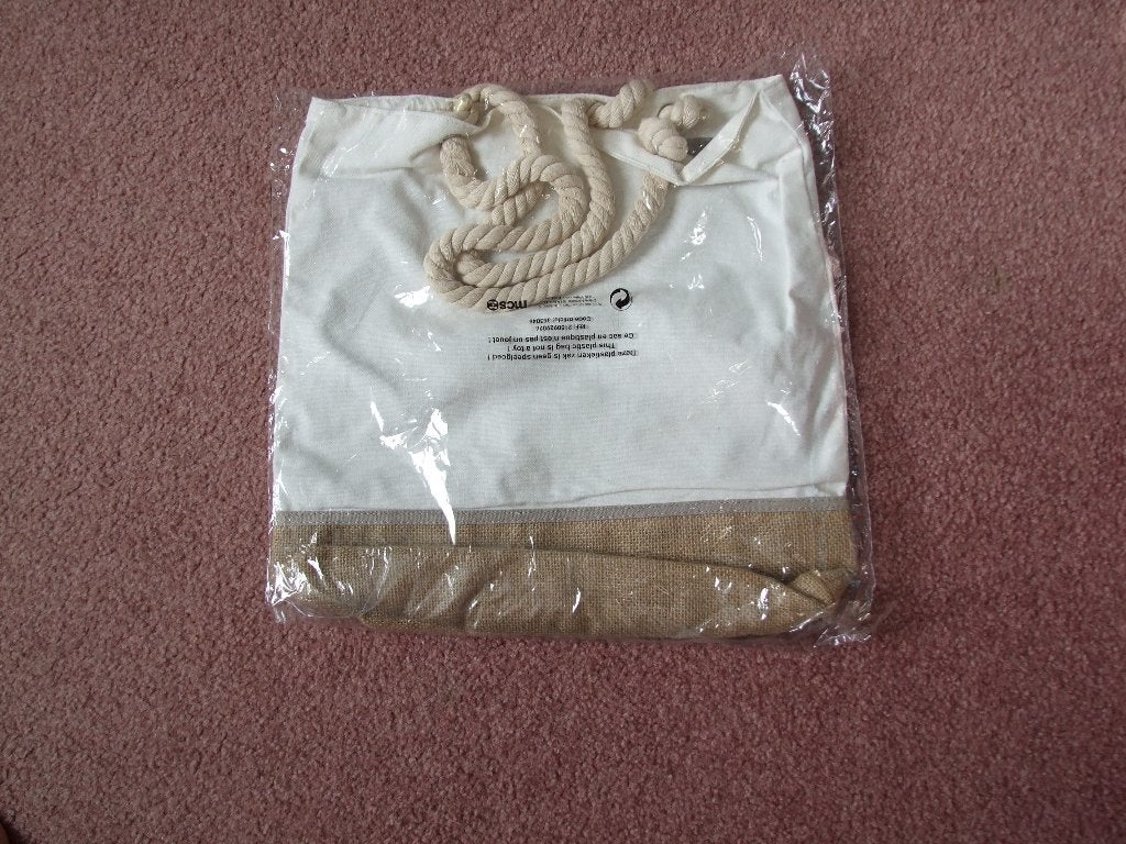 Rene Furterer offwhite linnen strandtas met touwhengsels, Ophalen of Verzenden, Nieuw, Beige, Shopper