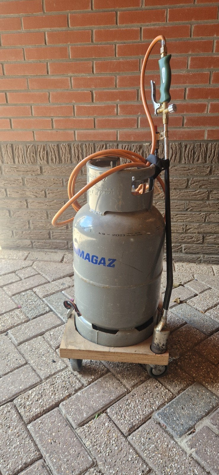Eurom onkruidbrander met gasfles en trolley, Ophalen, Gebruikt, Overige typen, Overige merken