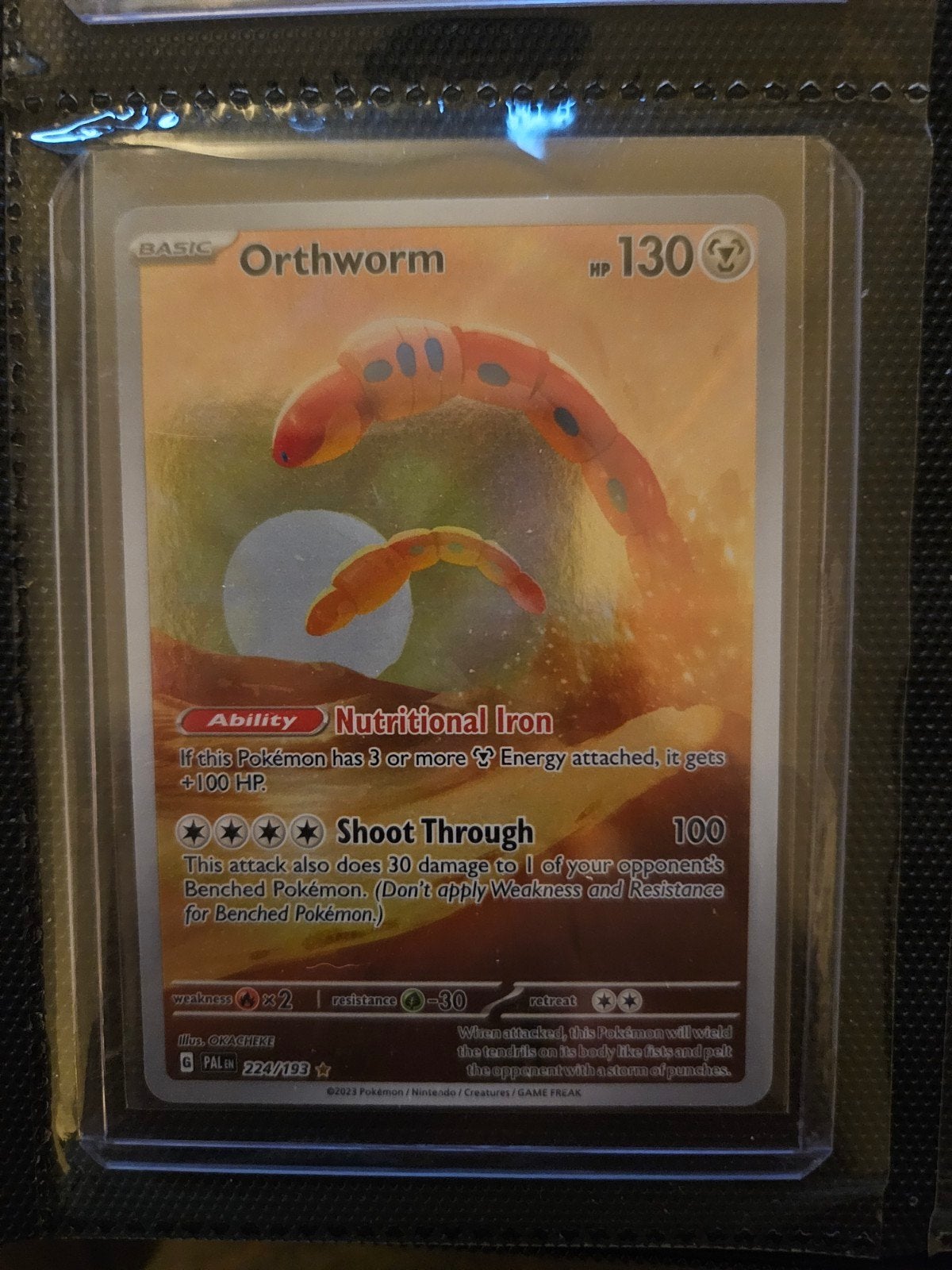 Pokemon Orthworm 224/193 Paldea Evolved, Ophalen of Verzenden, Zo goed als nieuw, Losse kaart, Foil