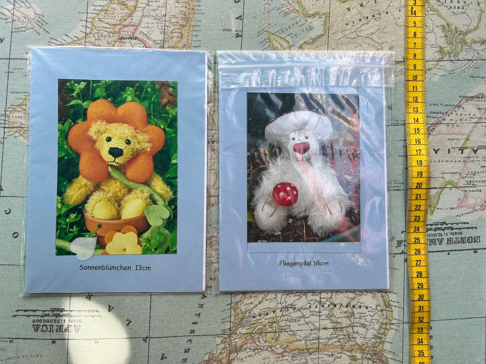 A.2x patroon zonnebloem beer en beer, Verzamelen, Beren en Cherished Teddies, Ophalen of Verzenden, Gebruikt