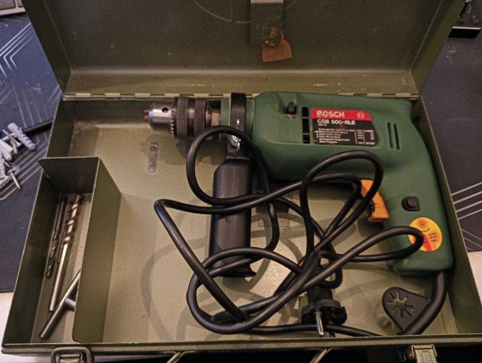 Bosch CSB 500-RLE Klopboormachine 500W in koffer, Doe-het-zelf en Verbouw, Boormachine, Gebruikt, Ophalen of Verzenden, Klopboormechanisme