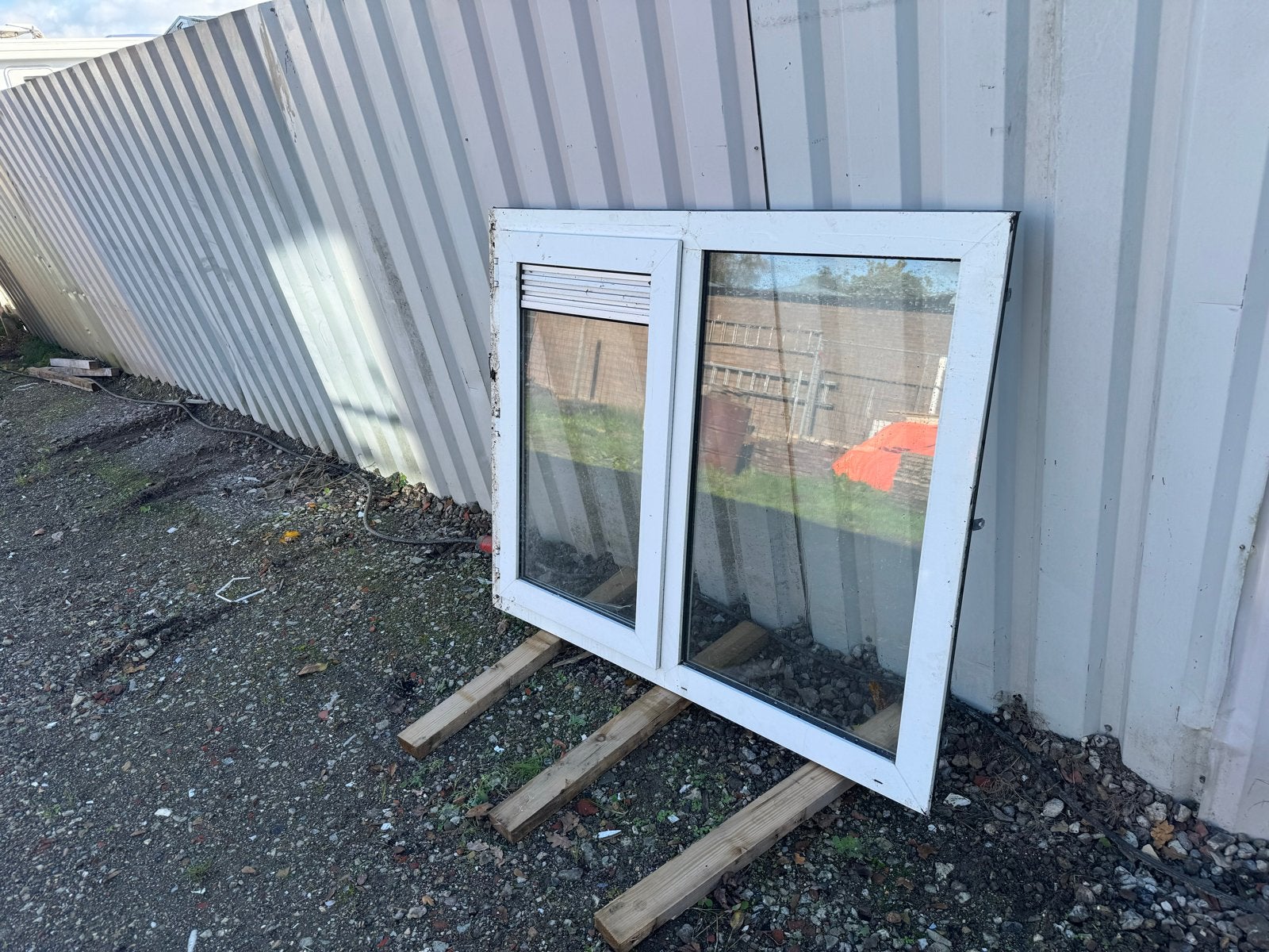 3 nette kunststof kozijnen met dubbel glas, Ophalen, Gevelraam of Ruit, Gebruikt, 120 tot 160 cm