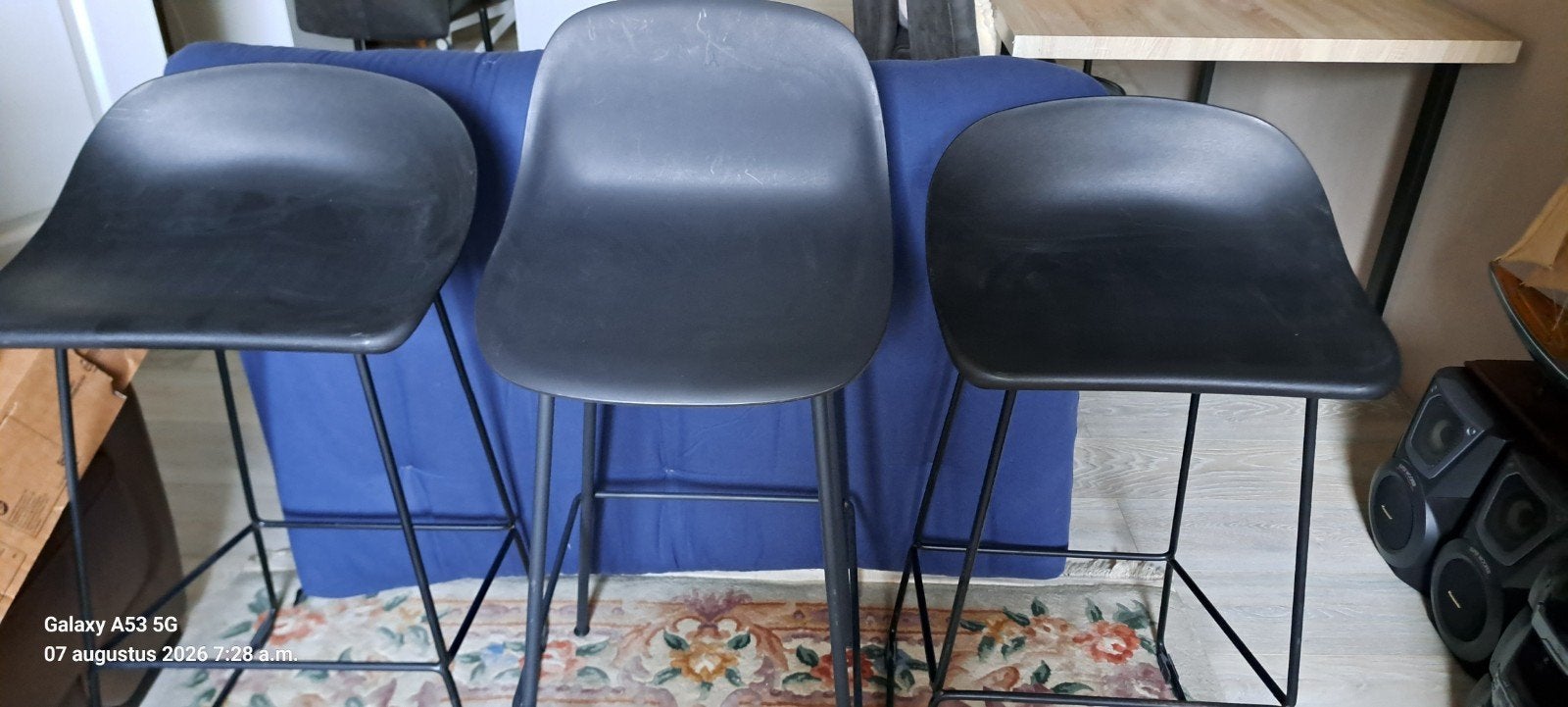 drie barkrukken, Huis en Inrichting, Barkrukken, 3 krukken, Ophalen, 60 tot 90 cm