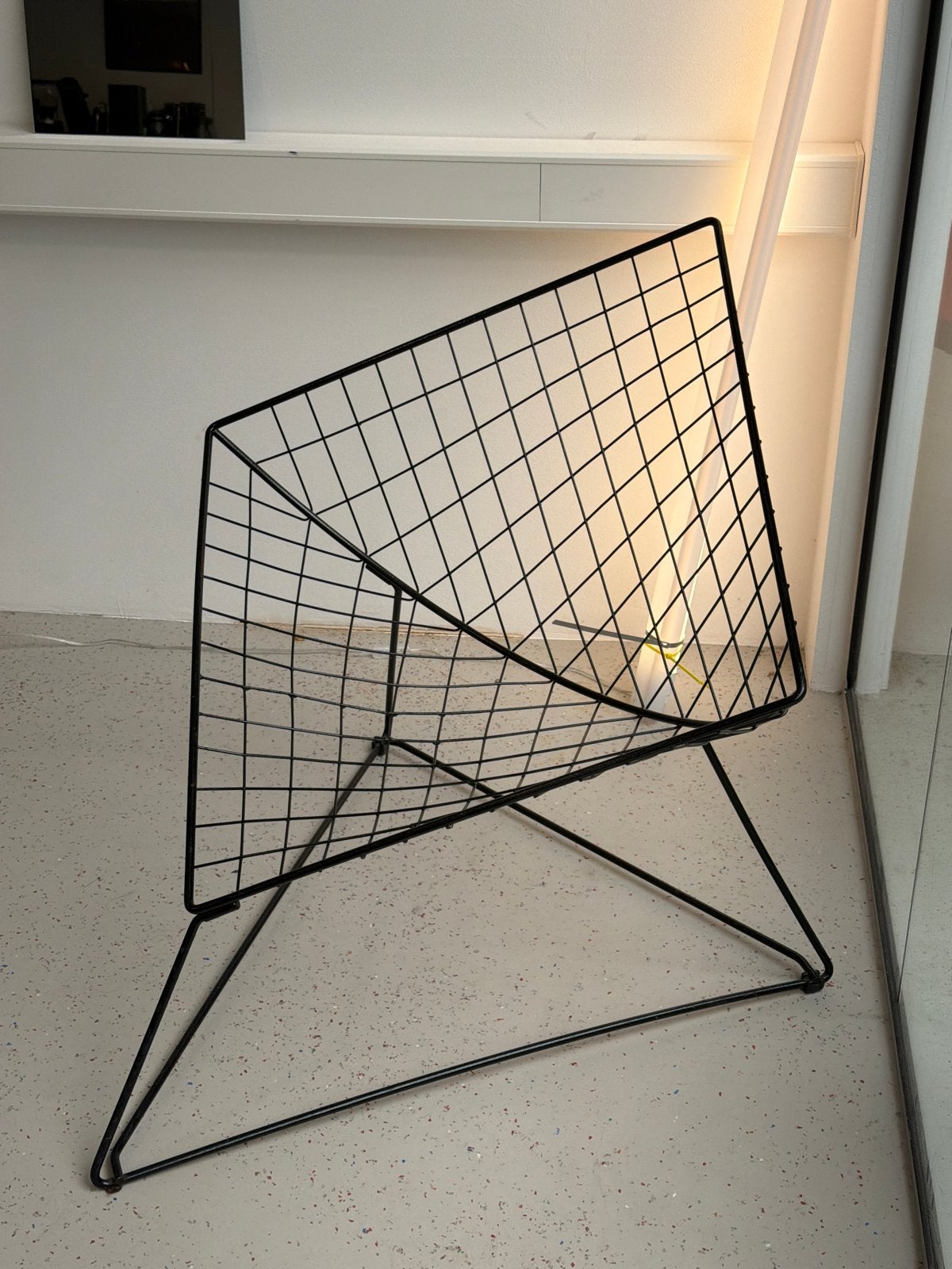OTI  stoel van Niels Gammelgaard - Draadstaal design, Gebruikt, Zwart, Ophalen of Verzenden, Metaal