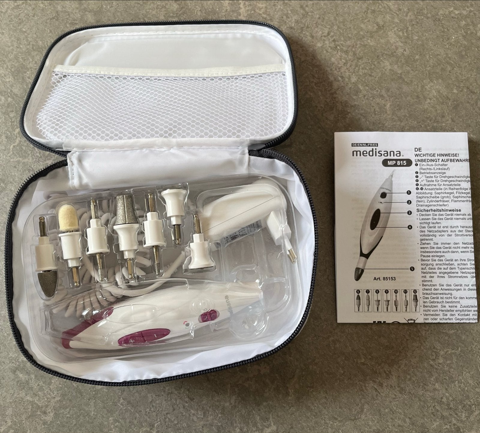 Medisana MP 815 Manicure en Pedicure Set - Nieuwstaat, Ophalen of Verzenden, Zo goed als nieuw, Hand- en Voetverzorging