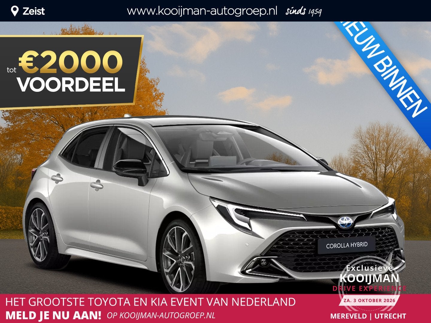 Toyota Corolla Private lease vanaf € 499,- Hybrid 140 Comf