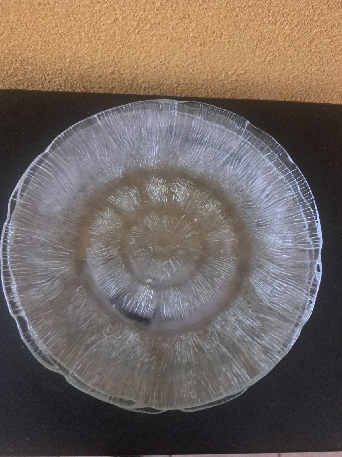 Glazen borden met bloemmotief Diam 20 cm- Set van 4, Ophalen of Verzenden, Bord(en), Modern, Glas