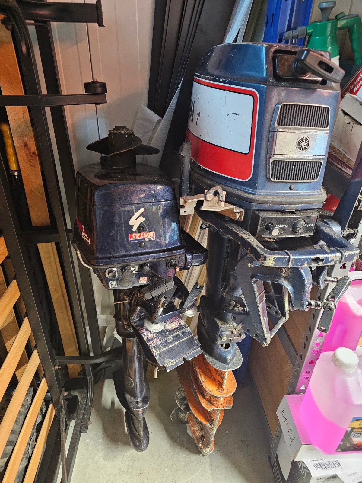 Yamaha & Selva buitenboordmotoren + 3 tanks - opknappers, Watersport en Boten, Ophalen, 10 tot 30 pk, Gebruikt, Buitenboordmotor