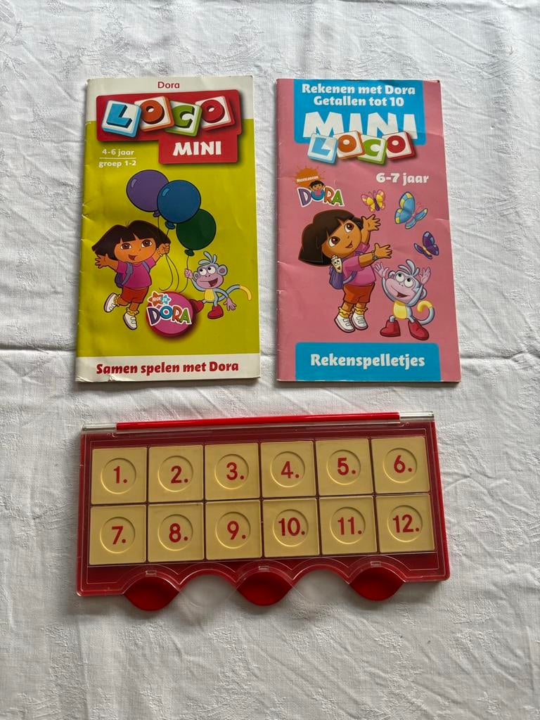 Loco Mini met Dora boekjes (4-7 jaar) spelen en rekenen set!, Ophalen of Verzenden, Zo goed als nieuw, Taal en Lezen