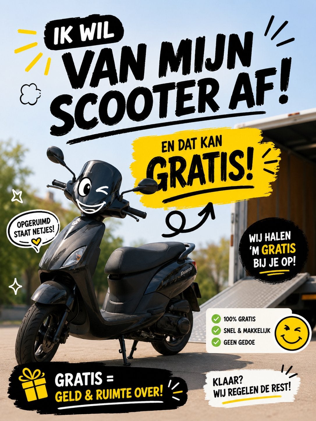 Kapotte bromfiet / scooter / snorfiets? LEES VERDER!, Fietsen en Brommers, Ophalen, Gebruikt, Benzine, Overige merken